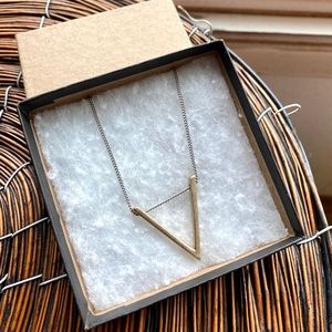 Two-Tone Triangle Dangle Necklace